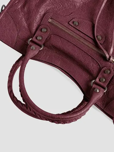 Balenciaga Women's Le City Tote Bag - Dark Burgundy | Thumbnail 7 Balenciaga Women's Le City Tote Bag - Dark Burgundy | Thumbnail 7