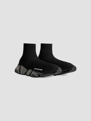 Balenciaga Men's Speed 2.0 Full Clear Sole Knit Sneakers | Thumbnail 2 Balenciaga Men's Speed 2.0 Full Clear Sole Knit Sneakers | Thumbnail 2