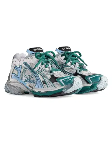 Balenciaga Men's Runner Gradient Sneakers - White Dark Green Blue | Thumbnail 2 Balenciaga Men's Runner Gradient Sneakers - White Dark Green Blue | Thumbnail 2