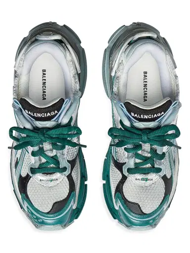 Balenciaga Men's Runner Gradient Sneakers - White Dark Green Blue | Thumbnail 6 Balenciaga Men's Runner Gradient Sneakers - White Dark Green Blue | Thumbnail 6