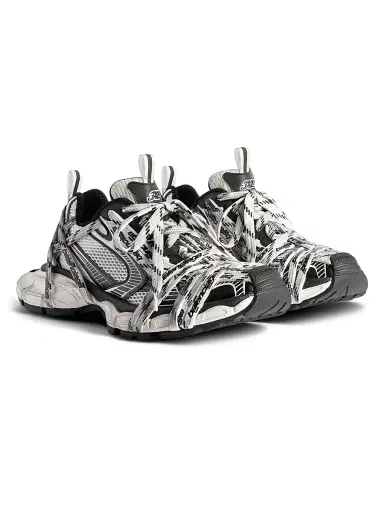 Balenciaga Men's 3XL Extreme Laces Logo Sneakers - White Black | Thumbnail 2 Balenciaga Men's 3XL Extreme Laces Logo Sneakers - White Black | Thumbnail 2