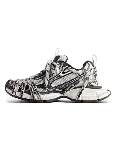 Balenciaga Men's 3XL Extreme Laces Logo Sneakers - White Black | Thumbnail 6 Balenciaga Men's 3XL Extreme Laces Logo Sneakers - White Black | Thumbnail 6