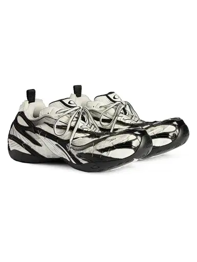 Balenciaga Men's Soleless Sneakers - Black White Silver | Thumbnail 2 Balenciaga Men's Soleless Sneakers - Black White Silver | Thumbnail 2