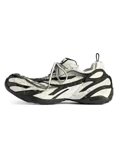 Balenciaga Men's Soleless Sneakers - Black White Silver | Thumbnail 4 Balenciaga Men's Soleless Sneakers - Black White Silver | Thumbnail 4