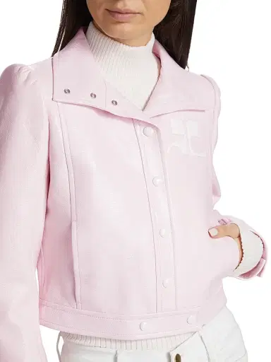 Courrèges Women's Reedition Vinyl Jacket - Pale Pink | Thumbnail 6 Courrèges Women's Reedition Vinyl Jacket - Pale Pink | Thumbnail 6