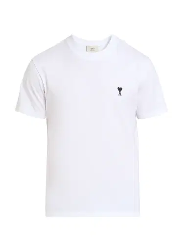 AMI Paris Men's Contrasted Ami de Coeur Cotton T-Shirt - White | Thumbnail 1 AMI Paris Men's Contrasted Ami de Coeur Cotton T-Shirt - White | Thumbnail 1