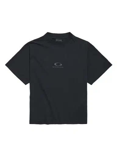 Balenciaga Women's Loop Sports Icon Medium Fit T-Shirt - Faded Black | Thumbnail 1 Balenciaga Women's Loop Sports Icon Medium Fit T-Shirt - Faded Black | Thumbnail 1