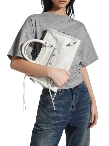 Balenciaga Women's Le City Top Handle Bag - Optic White | Thumbnail 3 Balenciaga Women's Le City Top Handle Bag - Optic White | Thumbnail 3
