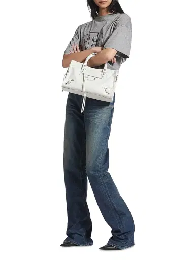 Balenciaga Women's Le City Top Handle Bag - Optic White | Thumbnail 1 Balenciaga Women's Le City Top Handle Bag - Optic White | Thumbnail 1