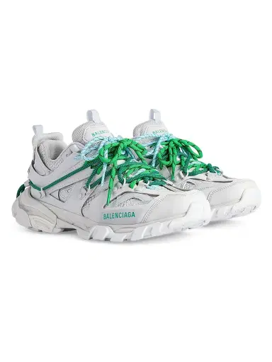 Balenciaga Men's Track Trail Laces Sneakers - White Green | Thumbnail 2 Balenciaga Men's Track Trail Laces Sneakers - White Green | Thumbnail 2