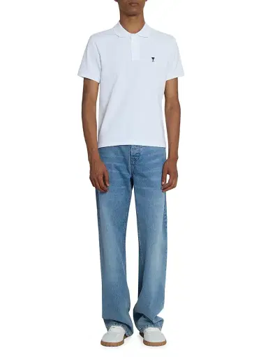 AMI Paris Men's ADC Logo Polo Shirt - Blanc | Thumbnail 2 AMI Paris Men's ADC Logo Polo Shirt - Blanc | Thumbnail 2