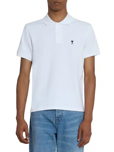 AMI Paris Men's ADC Logo Polo Shirt - Blanc | Thumbnail 3 AMI Paris Men's ADC Logo Polo Shirt - Blanc | Thumbnail 3
