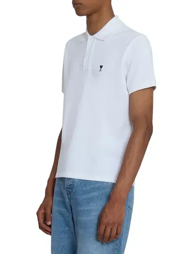 AMI Paris Men's ADC Logo Polo Shirt - Blanc | Thumbnail 4 AMI Paris Men's ADC Logo Polo Shirt - Blanc | Thumbnail 4