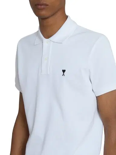 AMI Paris Men's ADC Logo Polo Shirt - Blanc | Thumbnail 6 AMI Paris Men's ADC Logo Polo Shirt - Blanc | Thumbnail 6