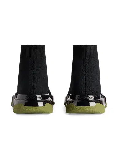 Balenciaga Men's Speed 2.0 Full Clear Sole Knit Sneakers - Black Khaki - Size 12 | Thumbnail 4 Balenciaga Men's Speed 2.0 Full Clear Sole Knit Sneakers - Black Khaki - Size 12 | Thumbnail 4
