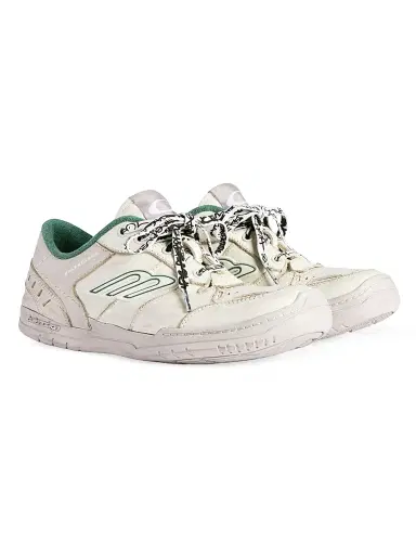 Balenciaga Men's Hamptons Medium Worn-Out Sneakers - Beige Green - Size 13 | Thumbnail 2 Balenciaga Men's Hamptons Medium Worn-Out Sneakers - Beige Green - Size 13 | Thumbnail 2