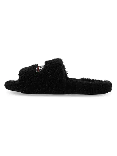 Balenciaga Men's Furry Slide Sandals - Black | Thumbnail 4 Balenciaga Men's Furry Slide Sandals - Black | Thumbnail 4