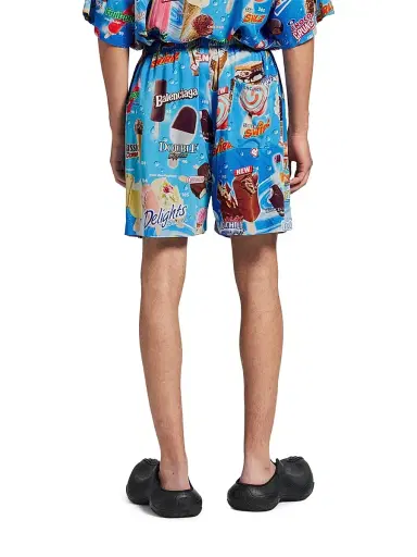 Balenciaga Men's Sweat Treat Pyjama Shorts - Blue Multi | Thumbnail 3 Balenciaga Men's Sweat Treat Pyjama Shorts - Blue Multi | Thumbnail 3