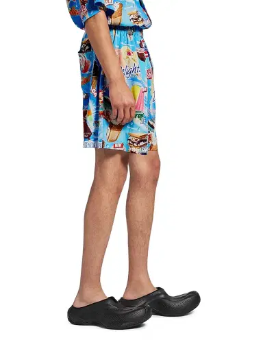 Balenciaga Men's Sweat Treat Pyjama Shorts - Blue Multi | Thumbnail 4 Balenciaga Men's Sweat Treat Pyjama Shorts - Blue Multi | Thumbnail 4