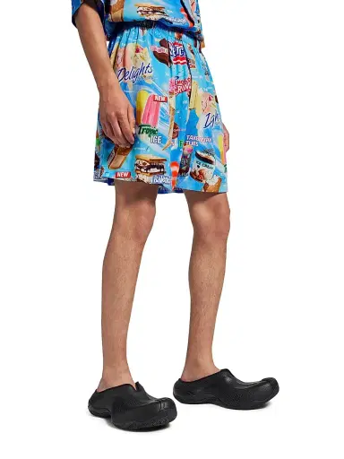 Balenciaga Men's Sweat Treat Pyjama Shorts - Blue Multi | Thumbnail 5 Balenciaga Men's Sweat Treat Pyjama Shorts - Blue Multi | Thumbnail 5