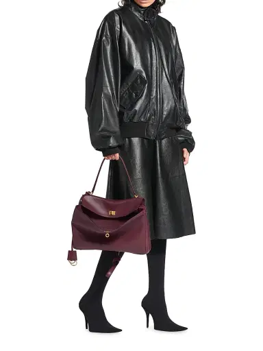Balenciaga Women's Rodeo Handbag - Burgundy | Thumbnail 7 Balenciaga Women's Rodeo Handbag - Burgundy | Thumbnail 7