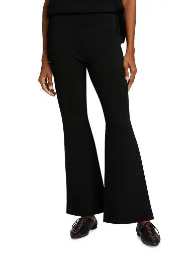 Stella McCartney Women's Compact Knit Kick-Flare Pants - Black | Thumbnail 3 Stella McCartney Women's Compact Knit Kick-Flare Pants - Black | Thumbnail 3