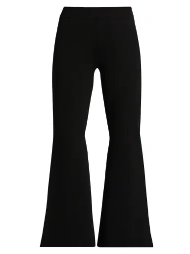 Stella McCartney Women's Compact Knit Kick-Flare Pants - Black | Thumbnail 1 Stella McCartney Women's Compact Knit Kick-Flare Pants - Black | Thumbnail 1