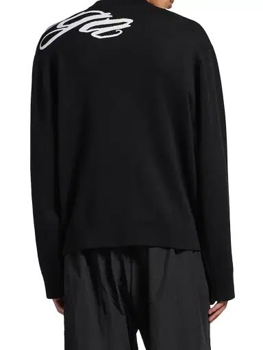 Balenciaga Men's Big B Crewneck Sweater - Black White | Thumbnail 4 Balenciaga Men's Big B Crewneck Sweater - Black White | Thumbnail 4