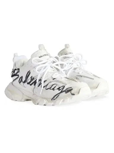 Balenciaga Women's Track Signature Sneakers - White Black - Size 12 | Thumbnail 2 Balenciaga Women's Track Signature Sneakers - White Black - Size 12 | Thumbnail 2
