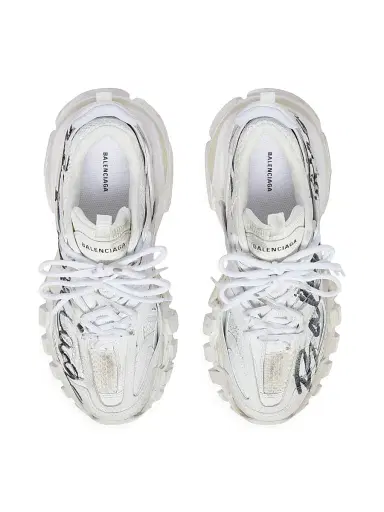 Balenciaga Women's Track Signature Sneakers - White Black - Size 12 | Thumbnail 5 Balenciaga Women's Track Signature Sneakers - White Black - Size 12 | Thumbnail 5