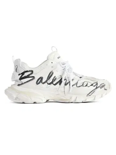 Balenciaga Women's Track Signature Sneakers - White Black - Size 12 | Thumbnail 1 Balenciaga Women's Track Signature Sneakers - White Black - Size 12 | Thumbnail 1