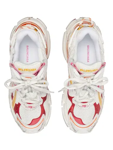 Balenciaga Men's Runner Gradient Sneakers - White Orange Pink | Thumbnail 6 Balenciaga Men's Runner Gradient Sneakers - White Orange Pink | Thumbnail 6
