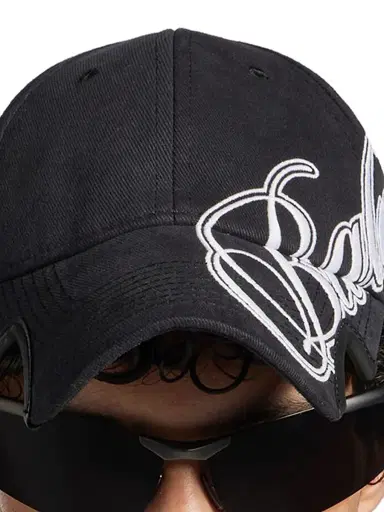 Balenciaga Men's Cursive Cap - Washed Black - Size Medium | Thumbnail 5 Balenciaga Men's Cursive Cap - Washed Black - Size Medium | Thumbnail 5