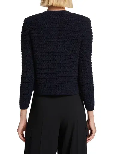ba & sh Women's Gaspard Cotton-Blend Cardigan - Marine | Thumbnail 5 ba & sh Women's Gaspard Cotton-Blend Cardigan - Marine | Thumbnail 5