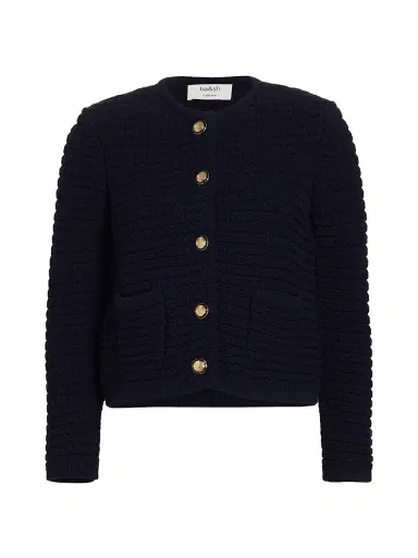 ba & sh Women's Gaspard Cotton-Blend Cardigan - Marine | Thumbnail 1 ba & sh Women's Gaspard Cotton-Blend Cardigan - Marine | Thumbnail 1