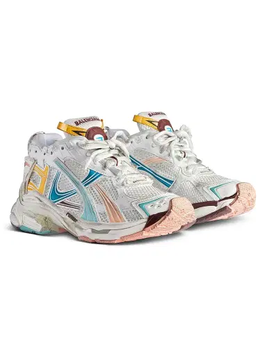 Balenciaga Women's Runner Sneakers - White Yellow Blue | Thumbnail 2 Balenciaga Women's Runner Sneakers - White Yellow Blue | Thumbnail 2