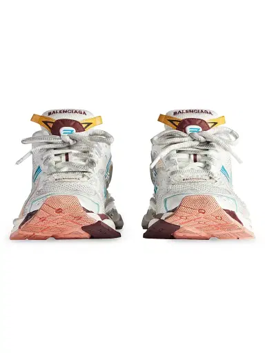 Balenciaga Women's Runner Sneakers - White Yellow Blue | Thumbnail 4 Balenciaga Women's Runner Sneakers - White Yellow Blue | Thumbnail 4