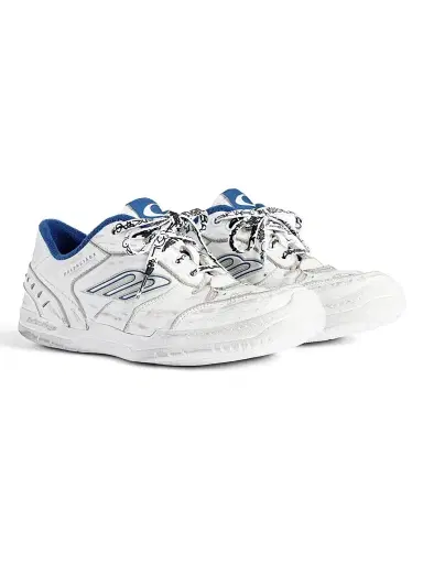Balenciaga Men's Hamptons Worn-Out Sneakers - White Dark Blue - Size 7 | Thumbnail 1 Balenciaga Men's Hamptons Worn-Out Sneakers - White Dark Blue - Size 7 | Thumbnail 1