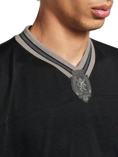 Balenciaga Men's 3B Football V-Neck Oversized T-Shirt - Black Anthracite - Size XL | Thumbnail 7 Balenciaga Men's 3B Football V-Neck Oversized T-Shirt - Black Anthracite - Size XL | Thumbnail 7