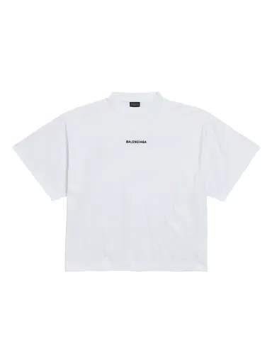 Balenciaga Women's Back Cropped T-Shirt - White Black | Thumbnail 1 Balenciaga Women's Back Cropped T-Shirt - White Black | Thumbnail 1