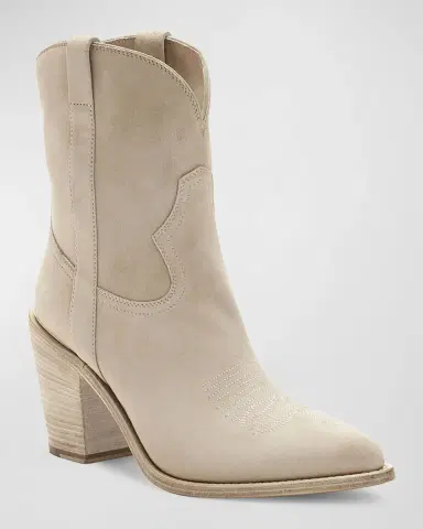 Partlow Leigh Anne Suede Western Ankle Booties | Thumbnail 3 Partlow Leigh Anne Suede Western Ankle Booties | Thumbnail 3