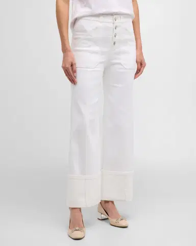 Cinq à Sept Cuffed Benji Cropped Flare Pants | Thumbnail 3 Cinq à Sept Cuffed Benji Cropped Flare Pants | Thumbnail 3