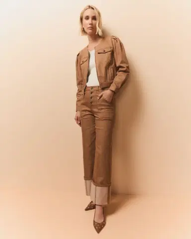 Cinq à Sept Cuffed Benji Cropped Flare Pants | Thumbnail 4 Cinq à Sept Cuffed Benji Cropped Flare Pants | Thumbnail 4
