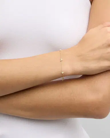 Sydney Evan 14K Gold Shells Chain Bracelet with Diamonds | Thumbnail 2 Sydney Evan 14K Gold Shells Chain Bracelet with Diamonds | Thumbnail 2