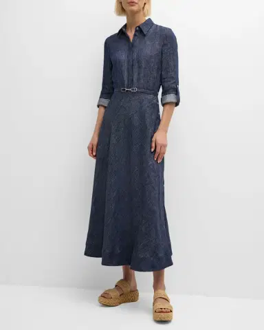 Gabriela Hearst Marley Belted Denim Maxi Shirtdress | Thumbnail 2 Gabriela Hearst Marley Belted Denim Maxi Shirtdress | Thumbnail 2