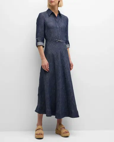 Gabriela Hearst Marley Belted Denim Maxi Shirtdress | Thumbnail 3 Gabriela Hearst Marley Belted Denim Maxi Shirtdress | Thumbnail 3