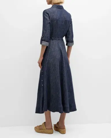 Gabriela Hearst Marley Belted Denim Maxi Shirtdress | Thumbnail 4 Gabriela Hearst Marley Belted Denim Maxi Shirtdress | Thumbnail 4