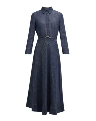 Gabriela Hearst Marley Belted Denim Maxi Shirtdress | Thumbnail 1 Gabriela Hearst Marley Belted Denim Maxi Shirtdress | Thumbnail 1