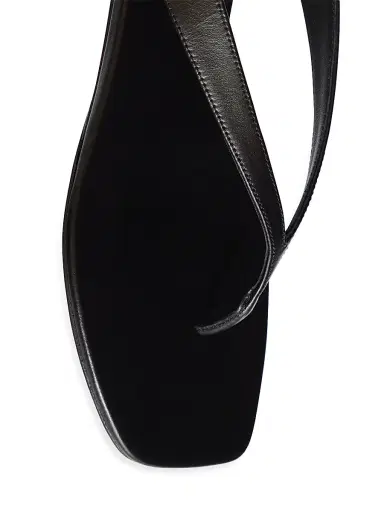 Loulou Studio Women's Zio Leather Flat Wedge Sandals - Black | Thumbnail 4 Loulou Studio Women's Zio Leather Flat Wedge Sandals - Black | Thumbnail 4