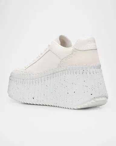 Chloe Nama Platform Speckled Mix Leather Sneakers | Thumbnail 3 Chloe Nama Platform Speckled Mix Leather Sneakers | Thumbnail 3
